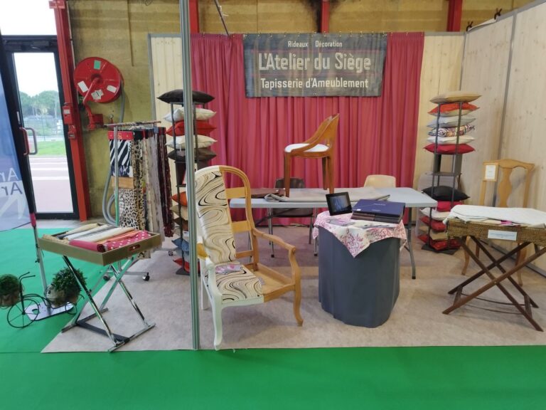 Photo d'installation du stand au salon de l'agriculture 2024.
