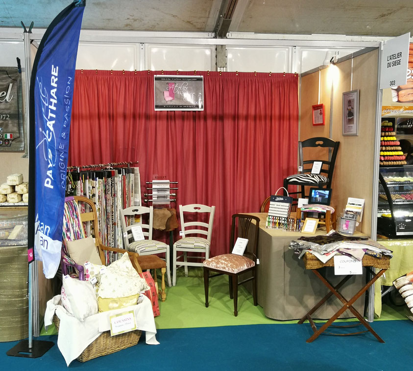 Photo d'installation du stand à la foire du printemps 2018.